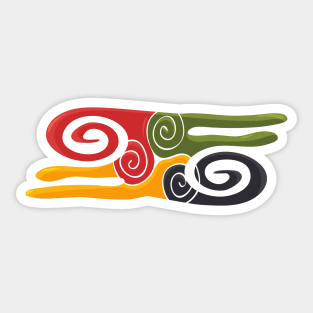 Kwatakye Atiko Adinkra symbol in pan african colors Sticker